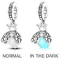Charms Bead 925 Sterling Silver Pink Butterfly Luminous Firefly Dangle