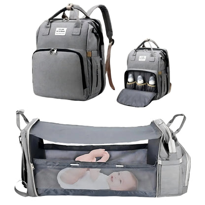 3 in 1 Diaper Bag Backpack Foldable Baby Bed Waterproof Travel Bag