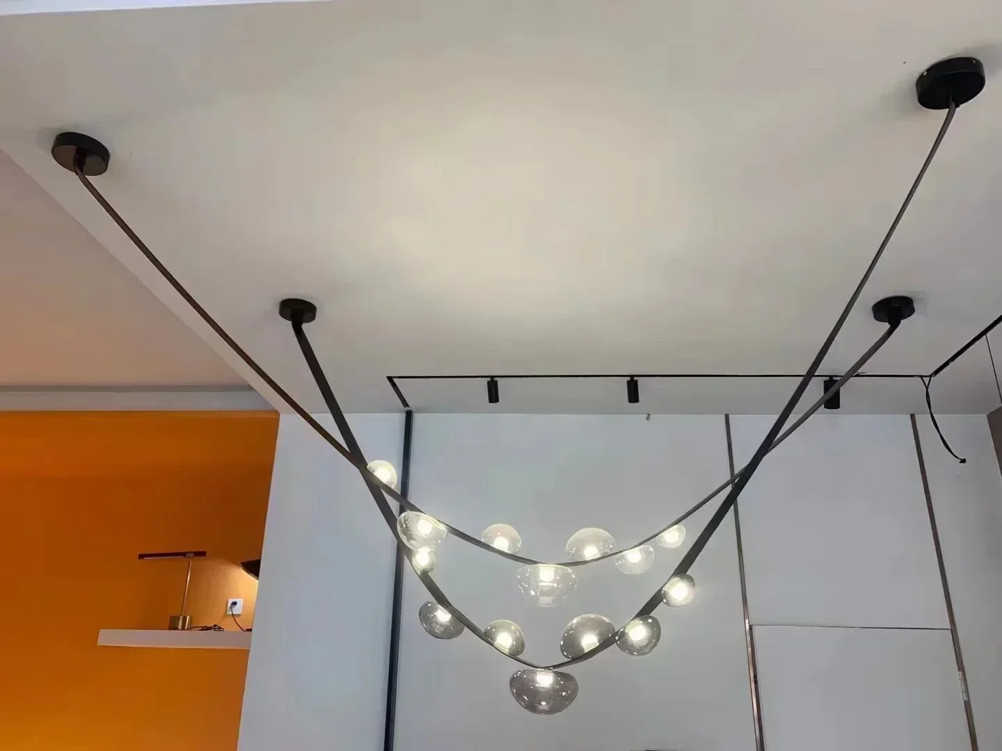 DecorBites™ Leather LED Pendant Lamp: Modern Lighting for Living Room, Hall, and Villa