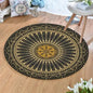 VIKAMA Printed Boho Style Round Crystal Velvet Carpet Floor Mat Living Room Bedroom Coffee Table Hanging Basket Mat
