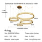 DecorBites™ Golden Crystal Chandelier: Nordic Modern Luxury LED Hanging Halo for Living Room
