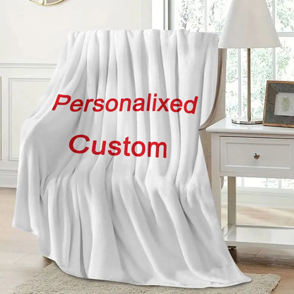 1 Piece of Custom Personalized Blanket with Image Upload DIY Flannel Blanket - Customize with Warm Photos, Soft and Warm, Suitable for Sofa, Bed, Office, Car, and Outdoor Travel - Perfect for All Seasons, Halloween, Thanksgiv