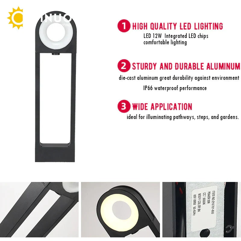 DecorBites™ LED Path Light 12W Aluminum Pillar for Outdoor Garden, Pathway, Patio, Driveway