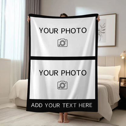 1pc Personalized picture customization shawl blanket, customized gifts for parents, couples, boyfriends, lovers, and friends
