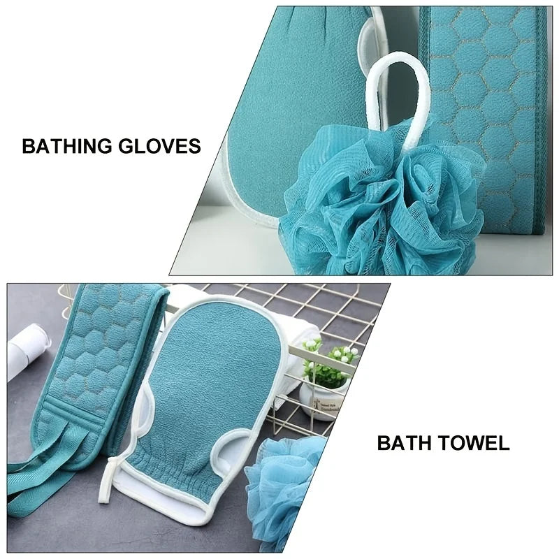 3pcs/set Body Cleaning Washcloth Bathroom Shower Ball Back Scrubber