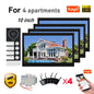 WiFi 10 Inch Video Door Bell Intercom System with RFID Doorbell Camera Family Multi Nits Apartment Video Door Phone Intercom
