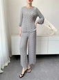 Spring New Women Handmade Pleated Pants Set Comfortable Casual Seven