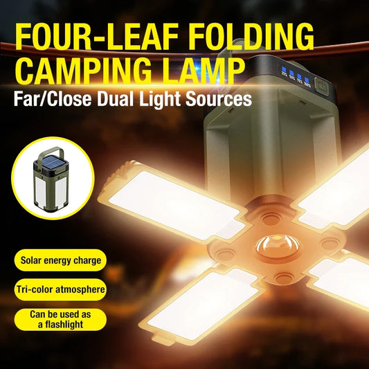 Multifunctional Camping Lamp with Solar Type-C Dual Charging Mode Expandable Light Source Design for Multiple Outdoor Scenarios