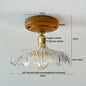 DecorBites™ Green Glass LED Ceiling Lamp Nordic Wood Copper Ceiling Lights