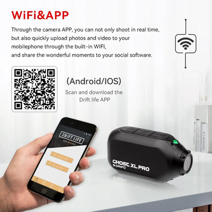 Drift Ghost XL Pro 4K PLUS HD Action Camera 3000mAh Battery WiFi IPX7 Waterproof Rotatable Lens Helmet Cam Motorcycle Bicycle