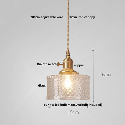 DecorBites™ Green Glass LED Pendant Light: Nordic Modern Hanging Lamp for Bedroom Dining Room