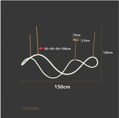 DecorBites™ LED Long Hose Chandelier for Dining Room Kitchen Bar Pendant Lamp