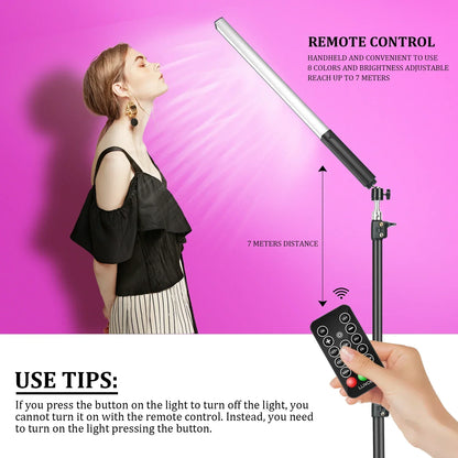 DecorBites™ LED Light Wand RGB Stick with Tripod Remote Control Handheld Lamp