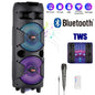 4000w Portable Bluetooth Speaker Dual 6.5" Woofer Sound System Party