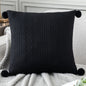 DecorBites™ Lace Pompom Cotton Cushion Cover, 50x50cm, White Balls, Soft Seat Cover, Home Decor