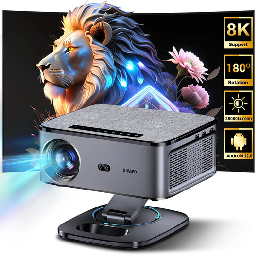 XIWBSY 35000Lumen Android 12 Projector Bluetooth5.2 AutoFocus Smart LED Projector 4K Portable 3D Home Theater Cinema IPTV Beamer