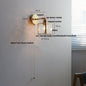 DecorBites™ Japanese Style LED Wall Light Clear Glass Pull Chain Switch Bedside Lamp