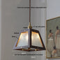 DecorBites™ Glass LED Pendant Lamp with Walnut Wood Brass Accent