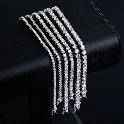100% Real Moissanite Tennis Bracelet 925 Sterling Silver Plated 18K