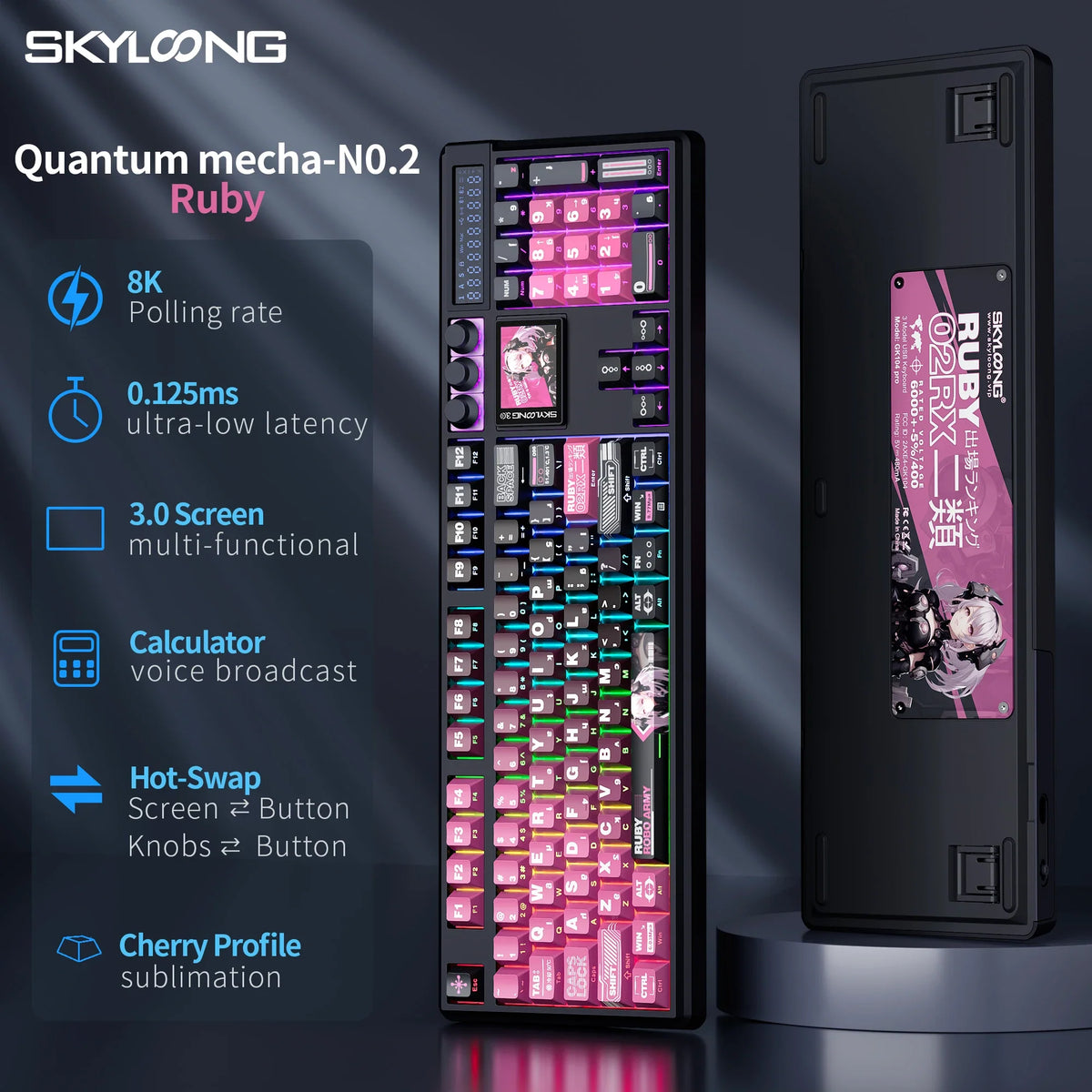 SKYLOONG GK104 Pro Wireless Mechanical Keyboard 100% Custom Keyboard Hot-Swapp Low-noise Switch for PC Gamer Office Accessories
