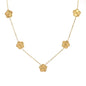 14K Gold Plated Stainless Steel Necklace Woman Five Leaf Petals Double
