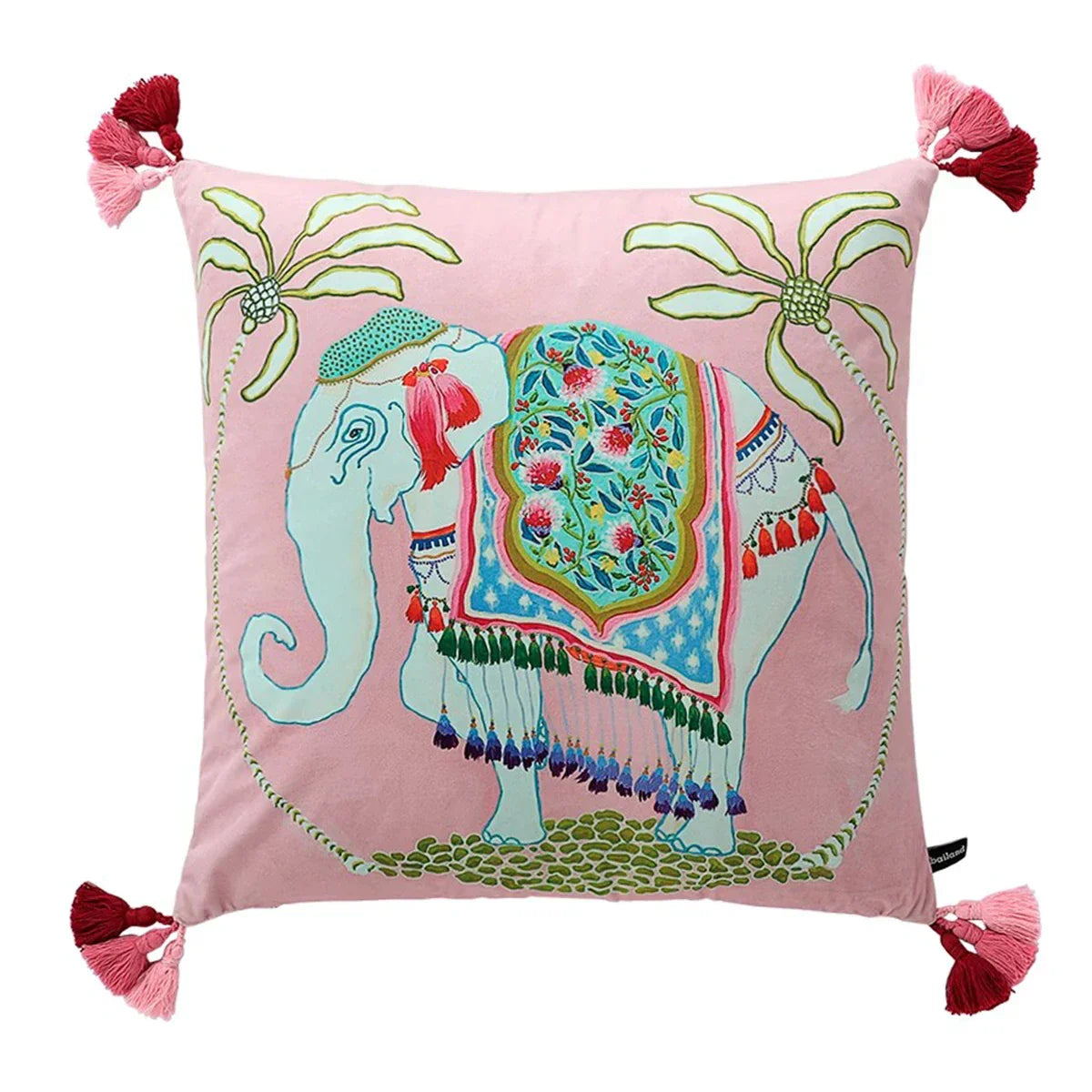 DecorBites™ Luxe Cheetah Halo Pillowcase: Decorative Tassel Cushion Cover GG Style