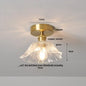 DecorBites™ Green Flower Glass Copper Ceiling Light - Nordic Modern LED, Living Room Bedroom Hallway Fixtures