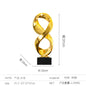 DecorBites™ Golden Ring Black and White Striped Abstract Resin Figurines Home Decor