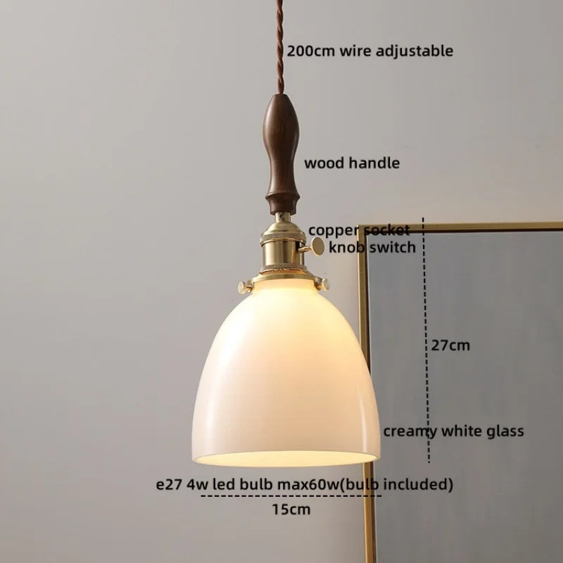 DecorBites™ Glass Copper LED Pendant Lights for Modern Style Dining Kitchen Bedroom