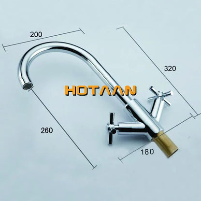 DecorBites™ Kitchen Mixer Tap | Dual Handle Cold Hot Water Swivel Faucet