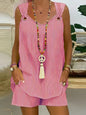 Plus Size Summer striped lady suit