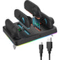 Multi-functional Charging Dock For Switch 2 Joy-Con Controller Charger Station RGB Light Fast Charging Stand For Switch2 Gamepad Charging Base With Type-C Cable