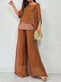 New Autumn Collection Chiffon Round Neck Five Quarter Sleeve Short