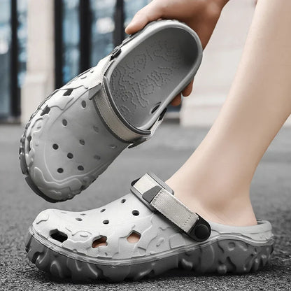 Sandals for Men Black Red Breathable Home Slippers Outdoor Fashion