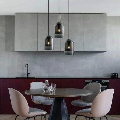 DecorBites™ Glass LED Chandelier: Modern Nordic Design for Bedroom, Dining Room, and Office
