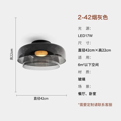 DecorBites™ Glass LED Ceiling Light in Amber/Gray/Green - Modern Indoor Lighting for Various Spaces
