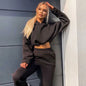 Winter Tracksuit Women Two Piece Set - Oversized Hoodie Sweatpants Solid Color Sportswear Suit |Casual Sweatshirt Trouser Set
