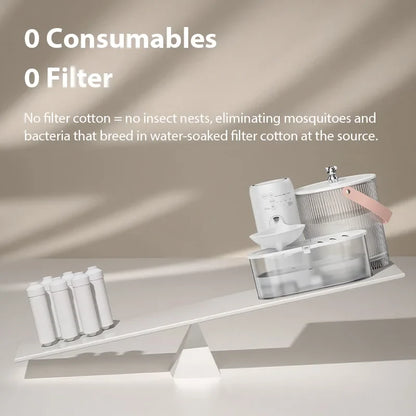 ROJECO Wireless Smart Pet Water Fountain Tilting 3L Cat Water Dispenser 2600mAh No-Filter Design Automatic Cat Fountain Drinker