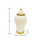 DecorBites™ Golden Flower Vase Ceramic Checkmate Jar Weave Pattern Home Decoration Accessories