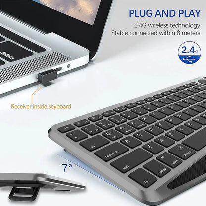 Bluetooth Wireless Keyboard with Touchpad 7-Colors Backlit 2.4g Rechargeable Trackpad Keyboard for Smart TV, IOS IPhone/IPad