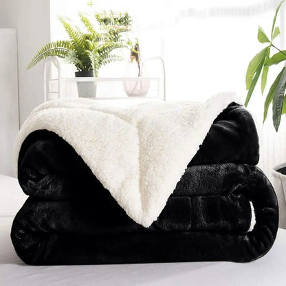 Multi-size Warm Thickening Fleece Blanket Reversible Soft Fluffy Home Company Large Bed Double-layer Throw Blankets Gift