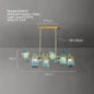 DecorBites™ LED Art Deco Blue Peacock Leaf Copper Ceiling Chandelier for Living Room