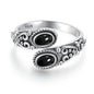925 Vintage Silver Ring with Natural Moonstone 6*8mm Adjustable Rings