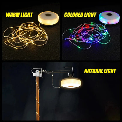 Camping String Lights 2 in1 Outdoor Waterproof Portable Stowable