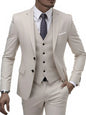 Men'S Wedding Best Man Dress Suit | New Business Casual Suit Set, Regular Fit, Lapel Collar, Solid Color, Button Details