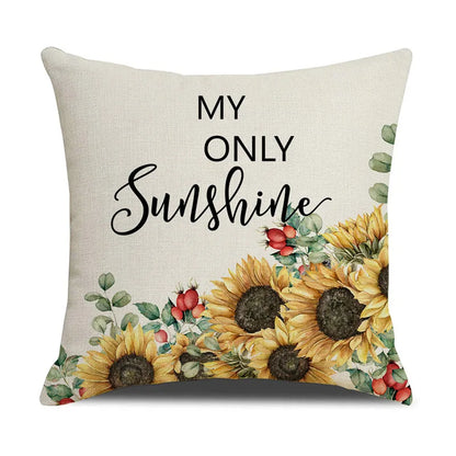 DecorBites™ Lavender Flower Linen Pillowcase for Sofa Car, Living Room Decor, Throw Pillow Case