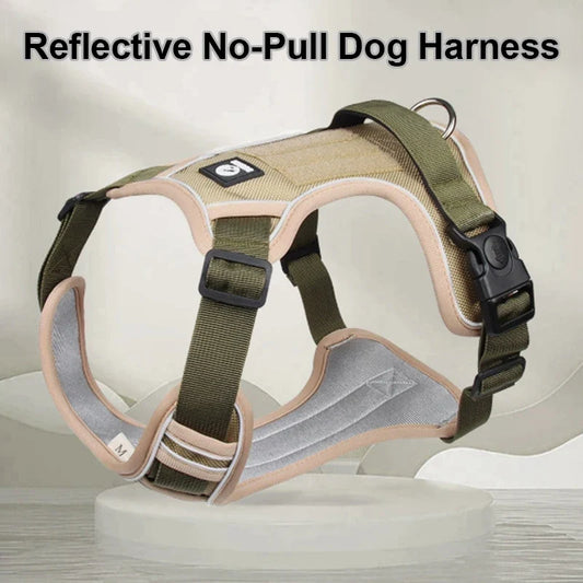 Tactical No-Pull Dog Harness Reflective Heavy Duty Oxford Cloth Waterproof Medium Large Breed Outdoor Walking Pet Vest Harness