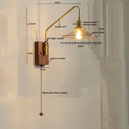 DecorBites™ Glass Copper LED Wall Sconce Modern Stair Light Fixtures
