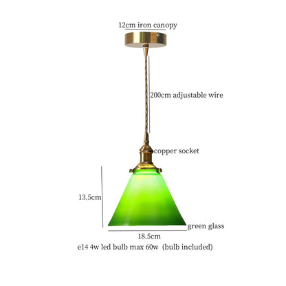 DecorBites™ Green Glass LED Pendant Light for Home Decor and Cafe Lighting