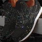New Women Flat Sneakers Casual Bling Vulcanized Shoes Women Mesh Lace